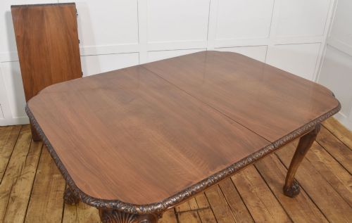 CARVED WALNUT EXTENDING DINING TABLE - ADDITIONAL PHOTO 9