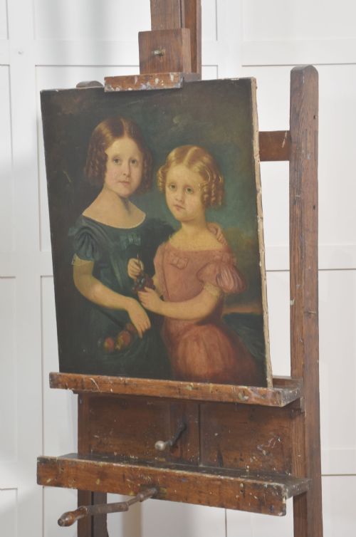 LARGE LATE 19TH CENTURY FULLY ADJUSTABLE OAK ARTISTS STUDIO EASEL - ADDITIONAL PHOTO 7