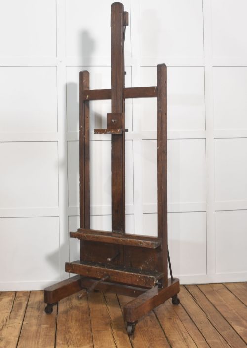 LARGE LATE 19TH CENTURY FULLY ADJUSTABLE OAK ARTISTS STUDIO EASEL