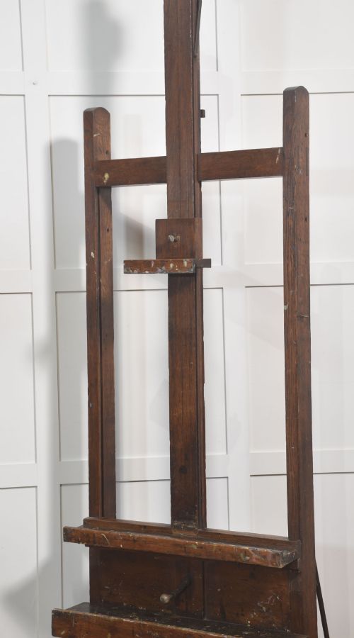 LARGE LATE 19TH CENTURY FULLY ADJUSTABLE OAK ARTISTS STUDIO EASEL - ADDITIONAL PHOTO 13