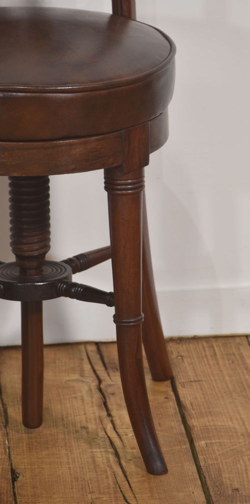 19TH CENTURY MAHOGANY ADJUSTABLE DRESSING TABLE CHAIR - ADDITIONAL PHOTO 3