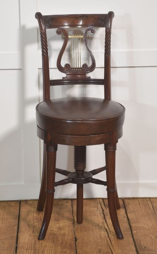 19TH CENTURY MAHOGANY ADJUSTABLE DRESSING TABLE CHAIR - ADDITIONAL PHOTO 4