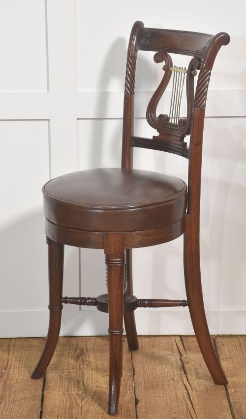 19TH CENTURY MAHOGANY ADJUSTABLE DRESSING TABLE CHAIR - ADDITIONAL PHOTO 5