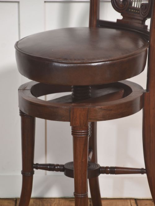 19TH CENTURY MAHOGANY ADJUSTABLE DRESSING TABLE CHAIR - ADDITIONAL PHOTO 8