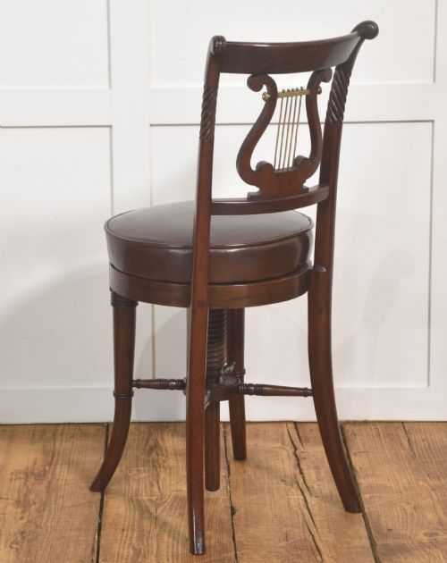 19TH CENTURY MAHOGANY ADJUSTABLE DRESSING TABLE CHAIR - ADDITIONAL PHOTO 9