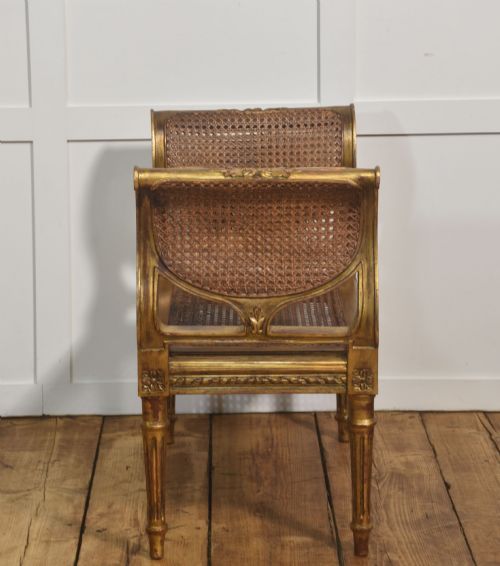 LOUIS XVI STYLE GILTWOOD AND CANE WINDOW STOOL - ADDITIONAL PHOTO 5