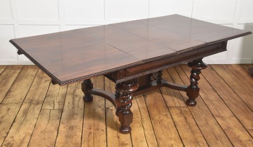 LARGE 19TH CENTURY PORTUGUESE ROSEWOOD EXTENDING DINING TABLE - ADDITIONAL PHOTO 4