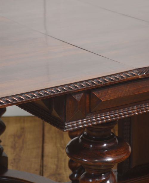 LARGE 19TH CENTURY PORTUGUESE ROSEWOOD EXTENDING DINING TABLE - ADDITIONAL PHOTO 7
