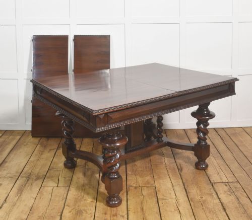 LARGE 19TH CENTURY PORTUGUESE ROSEWOOD EXTENDING DINING TABLE