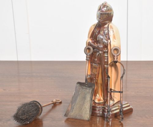 Painted Metal Knight Fireside Companion Set
