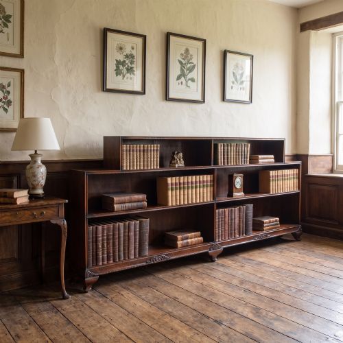 fig 1. Large Walnut Stepped Open Bookcase