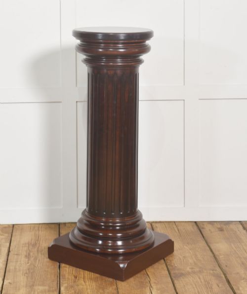 19th-century Mahogany Column Pedestal