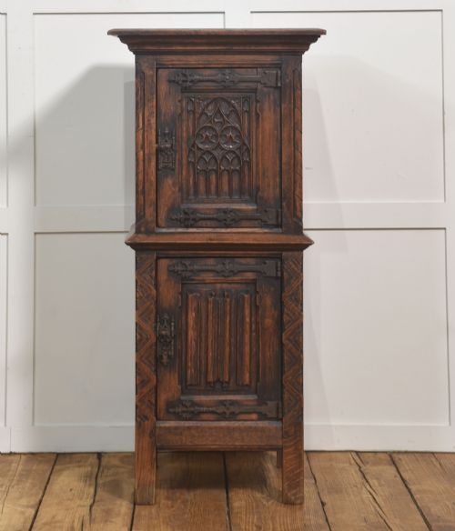 Gothic Revival Carved Oak Cabinet