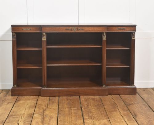 Regency Style Mahogany Breakfront Open Bookcase