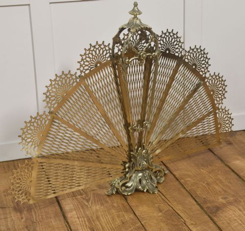 Pierced Brass Peacock Fire Fan