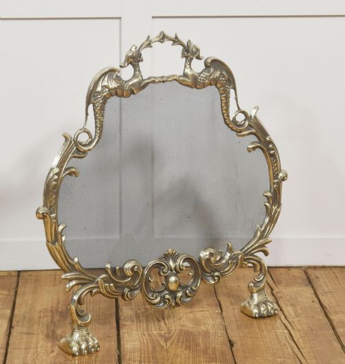 Brass Rococo Revival Fire Screen