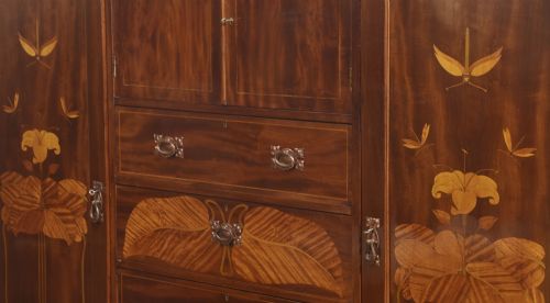 fig 1. Art Nouveau Mahogany Marquetry Compactum Wardrobe