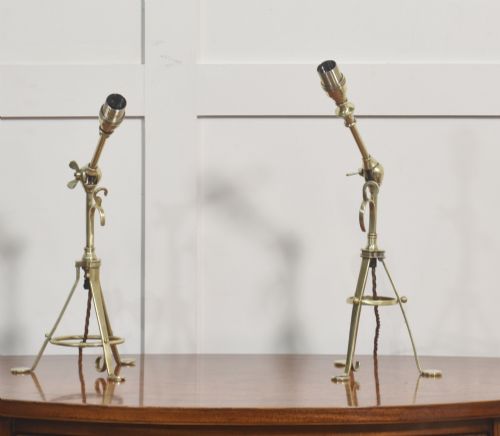 Pair of W.a.s. Benson Adjustable Brass Table or Wall Lights