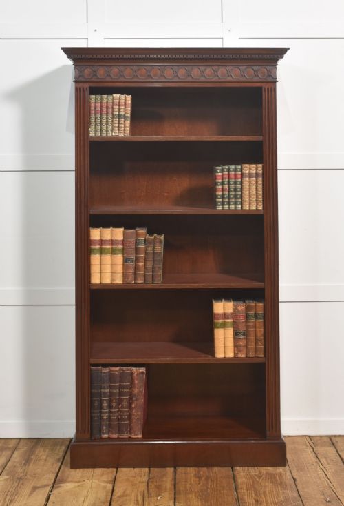 Mahogany Open Bookcase with Adjustable Shelves