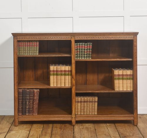Oak Open Bookcase with Adjustable Shelves