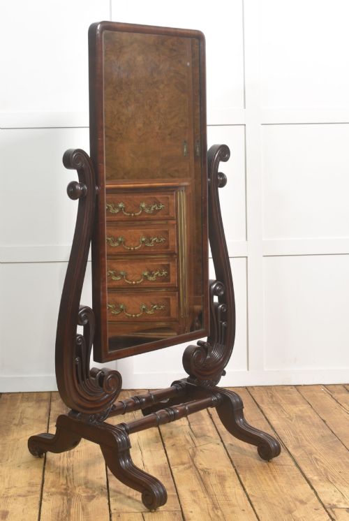 William IV Mahogany Cheval Mirror