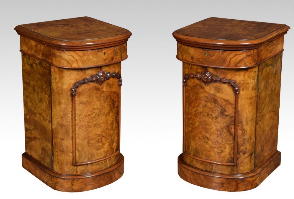Pair of walnut bedside Cabinet