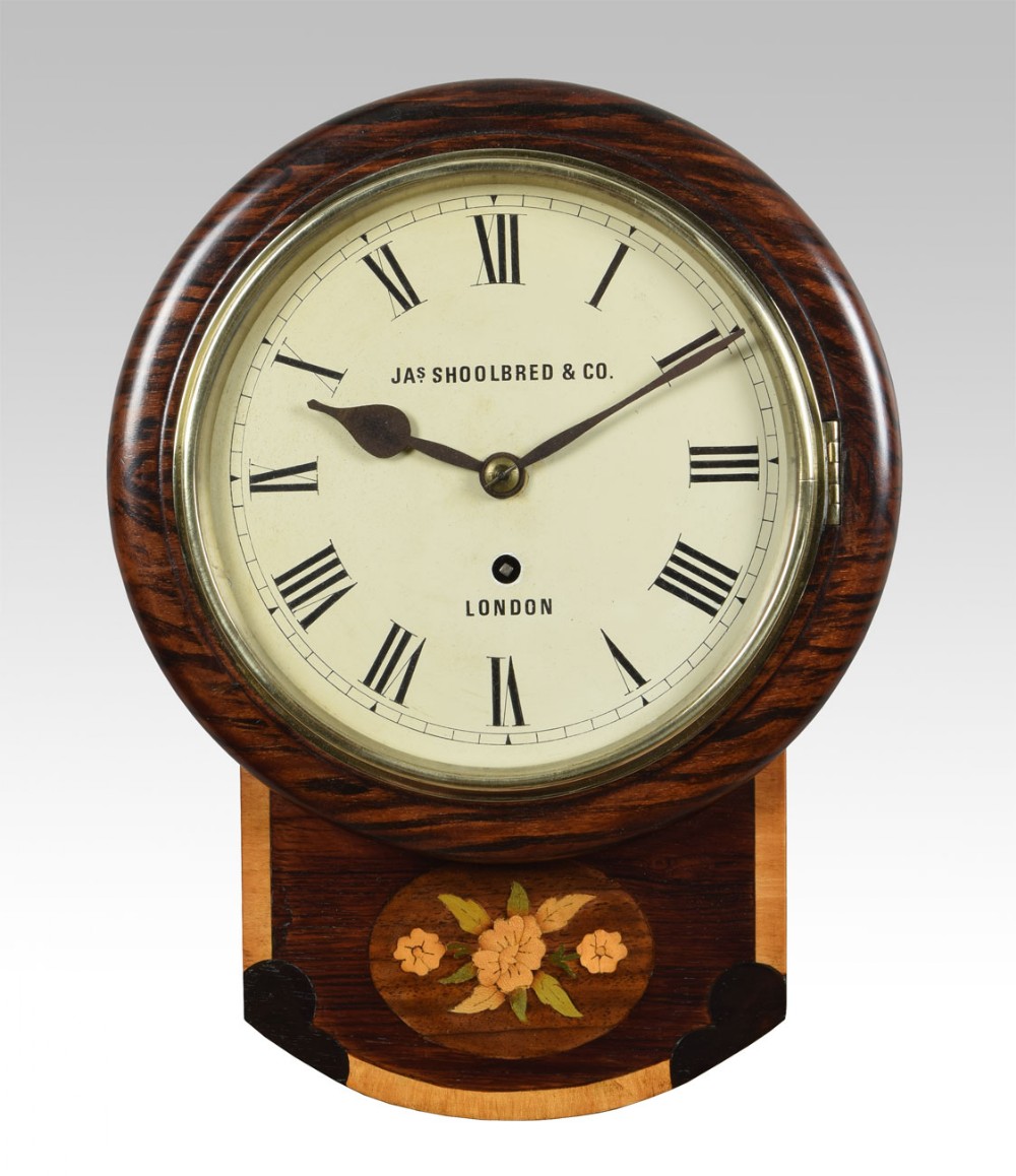 19th Century drop dial Wall Clock by Shoolbred of London