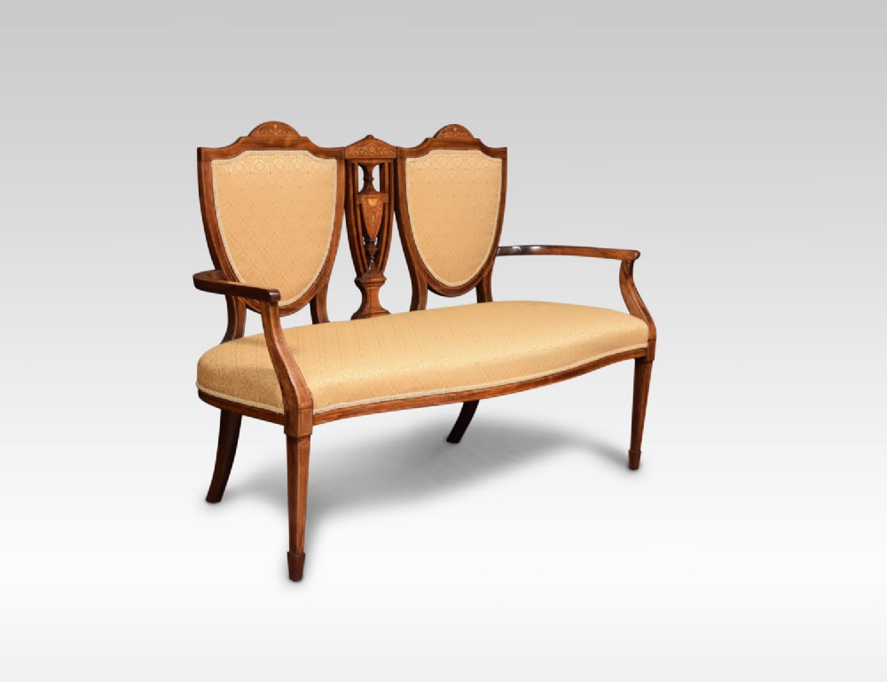 Edwardian rosewood inlaid settee
