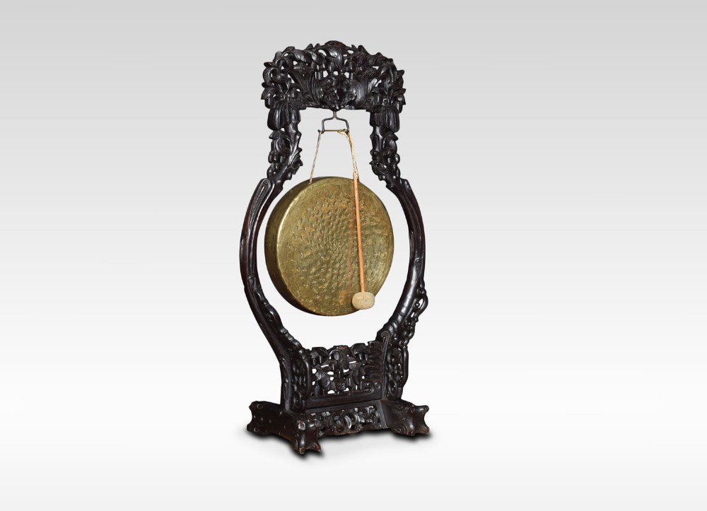 Large Chinese carved dinner gong
