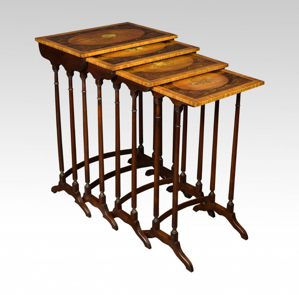 Nest of four Sheraton revival tables