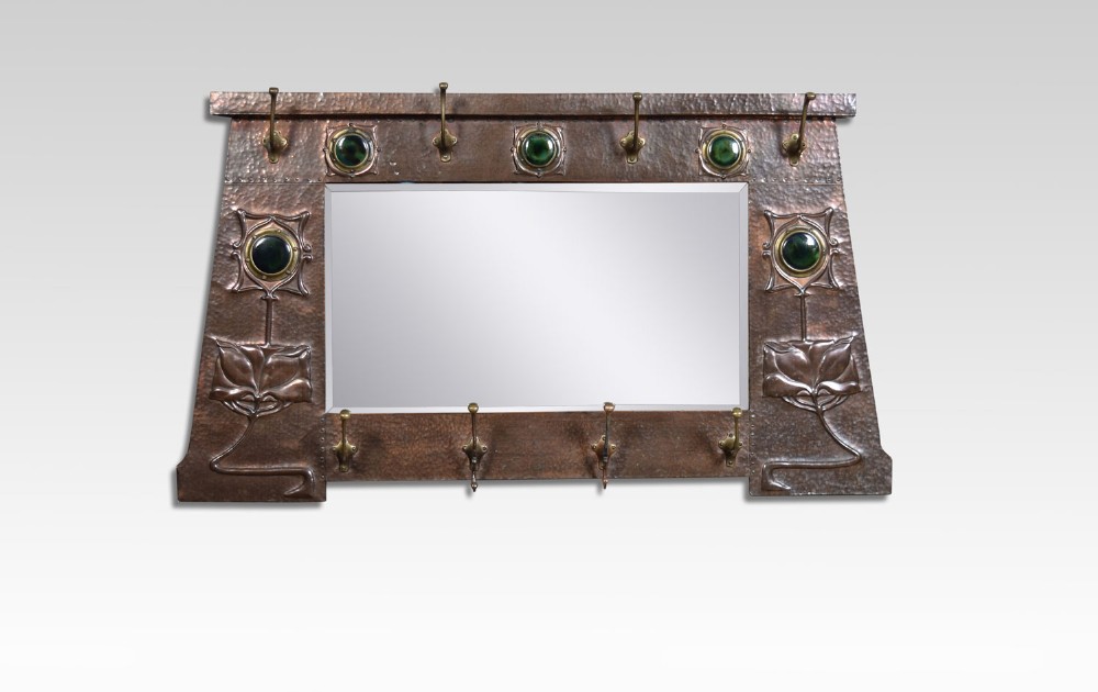 Arts and Crafts copper wall mirror