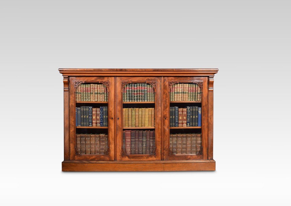 Victorian figured mahogany dwarf bookcase