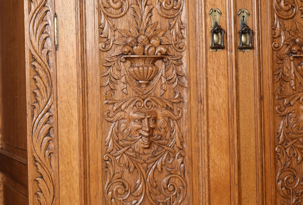 19th Century carved oak wardrobe View V