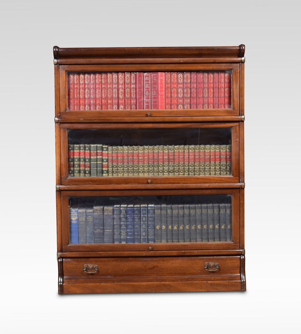 Mahogany Globe Wernicke three section bookcase