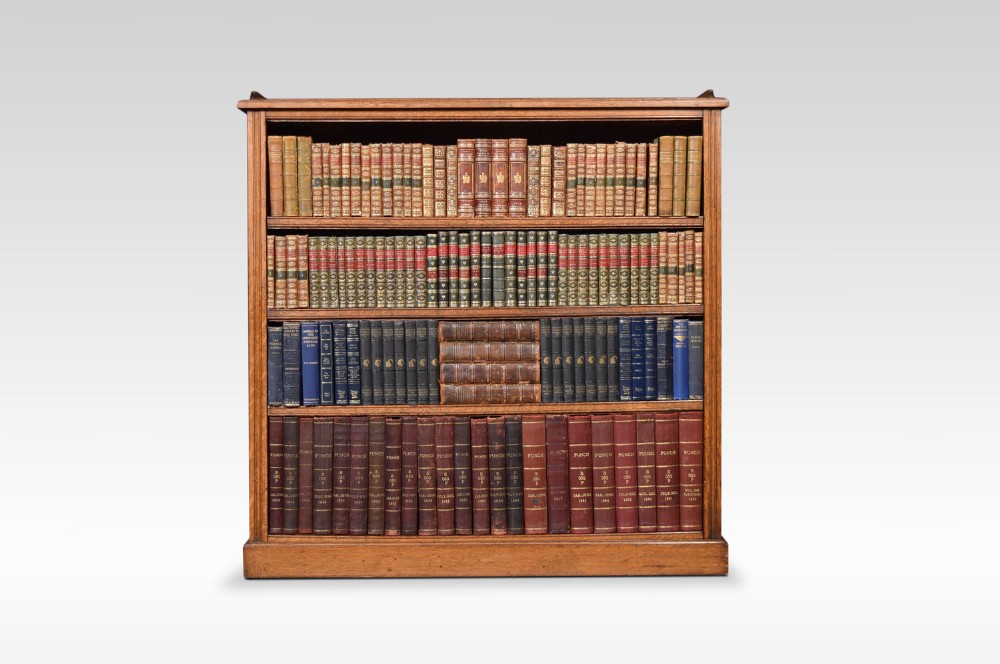 Victorian oak open bookcase