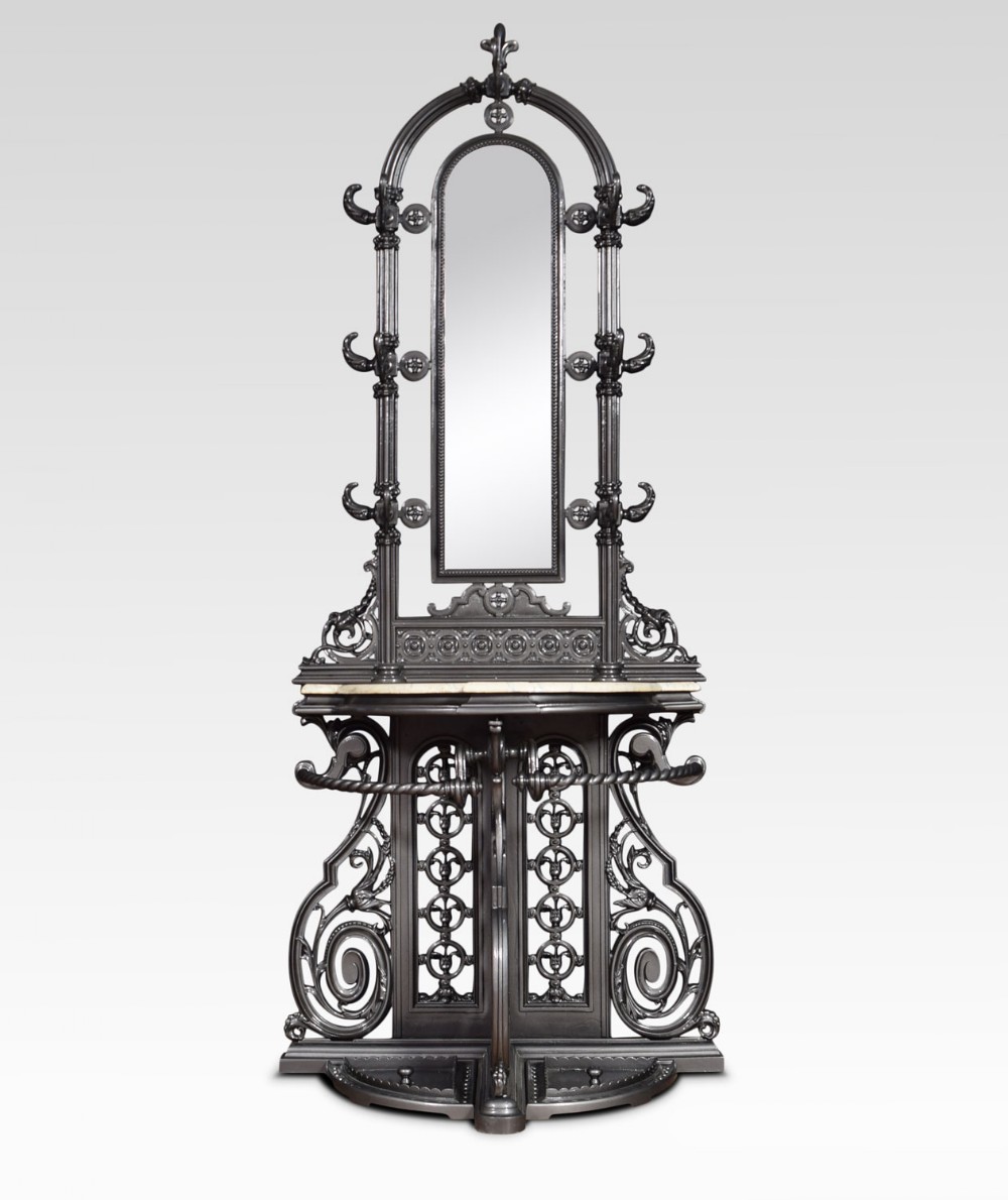 Coalbrookdale style cast iron hall stand