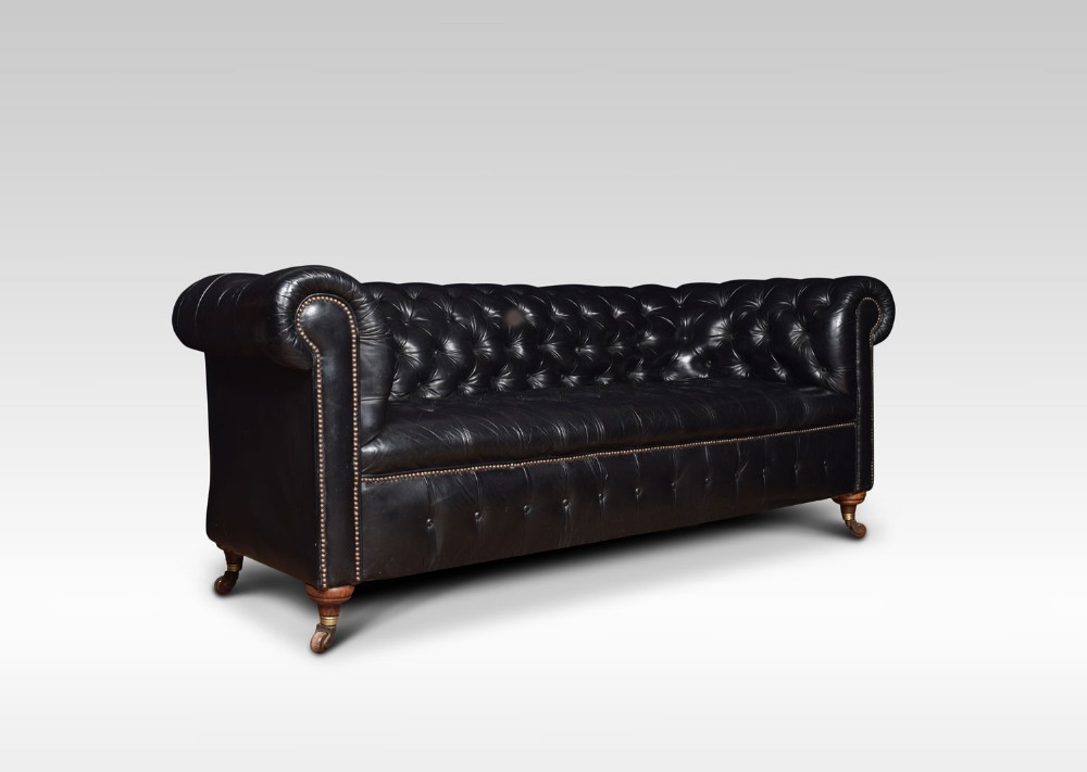 Black Leather chesterfield