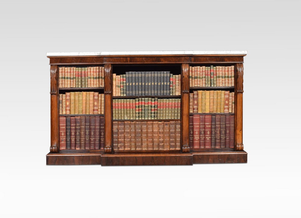 Regency dwarf rosewood breakfront bookcase