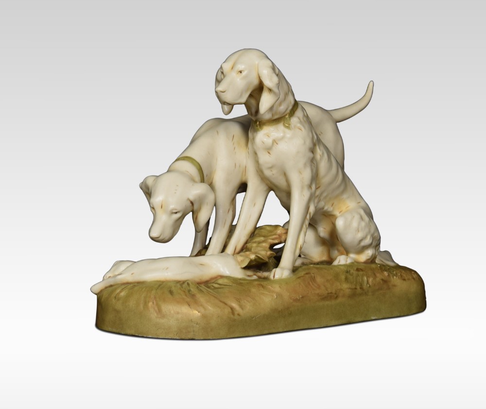 Royal Dux Figure of two hunting dog