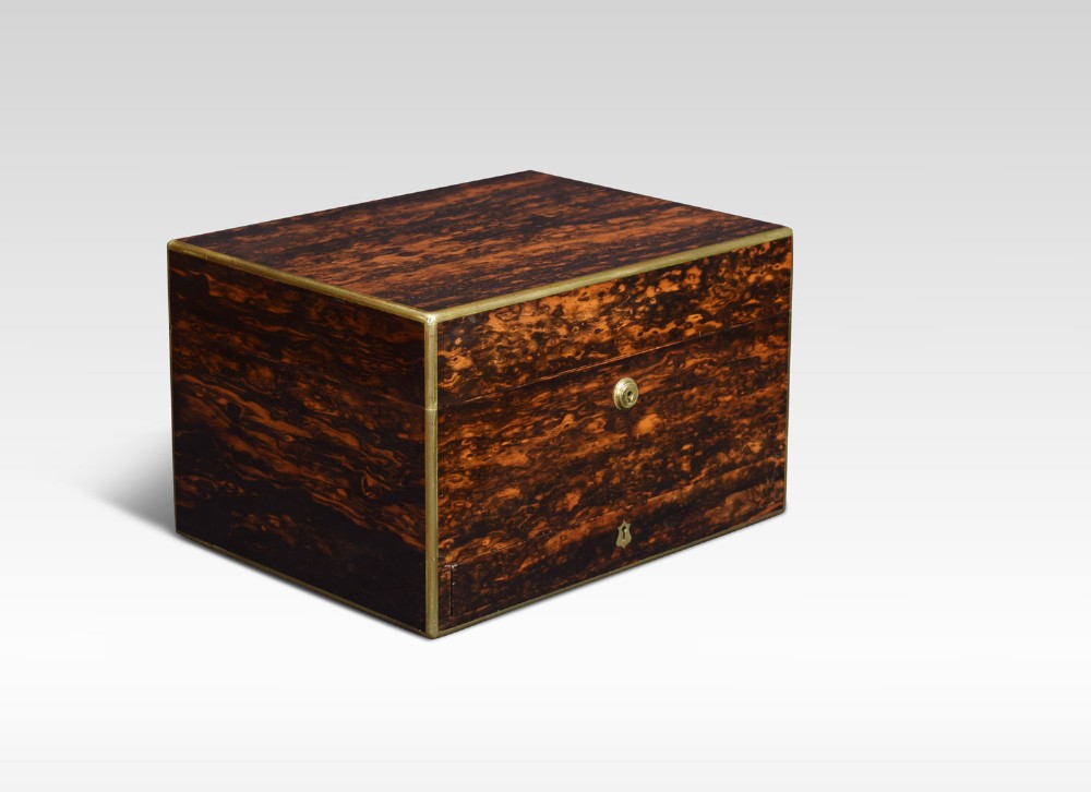 Coromandel ladies travelling dressing table box by Halstaff & Hannaford