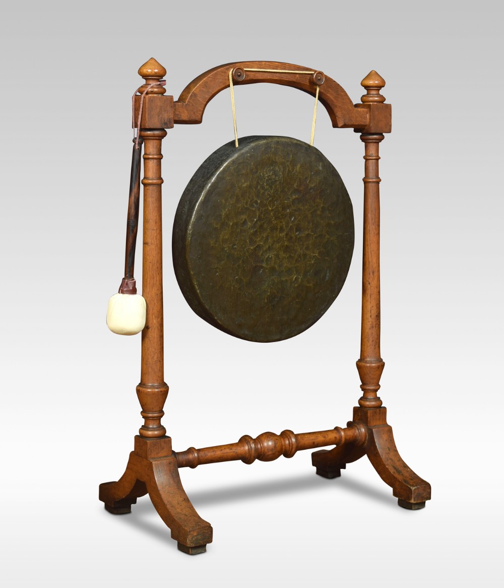 Victorian walnut dinner gong