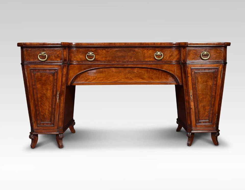 Regency mahogany pedestal sideboard