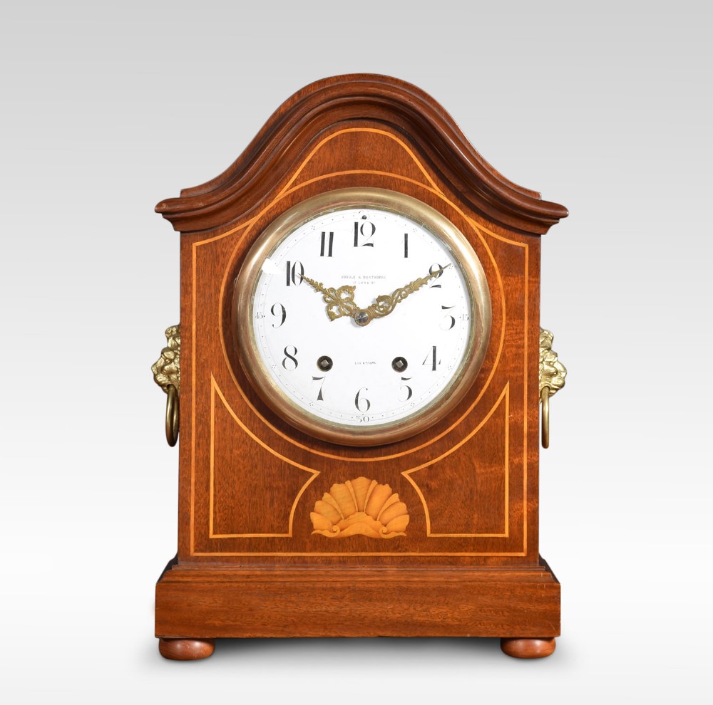 Large Edwardian inlaid mantle clock