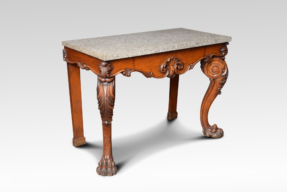 Carved oak console table