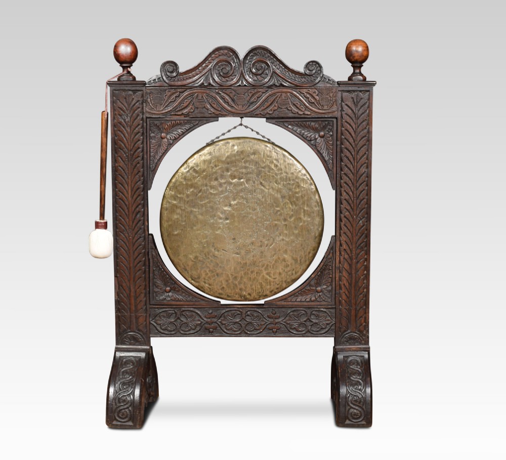 Gothic oak framed dinner gong