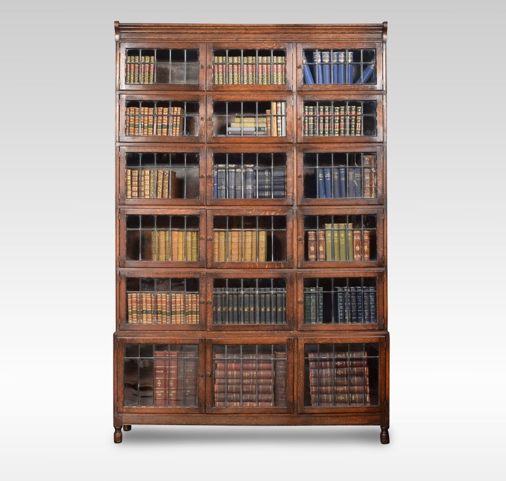Large oak sectional bookcase