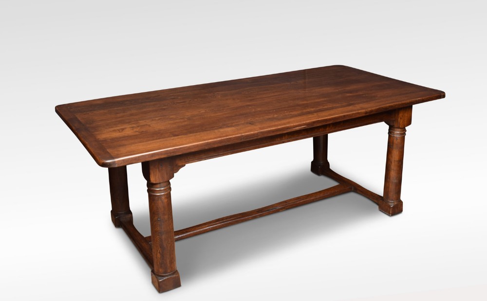 Large oak refectory dining table