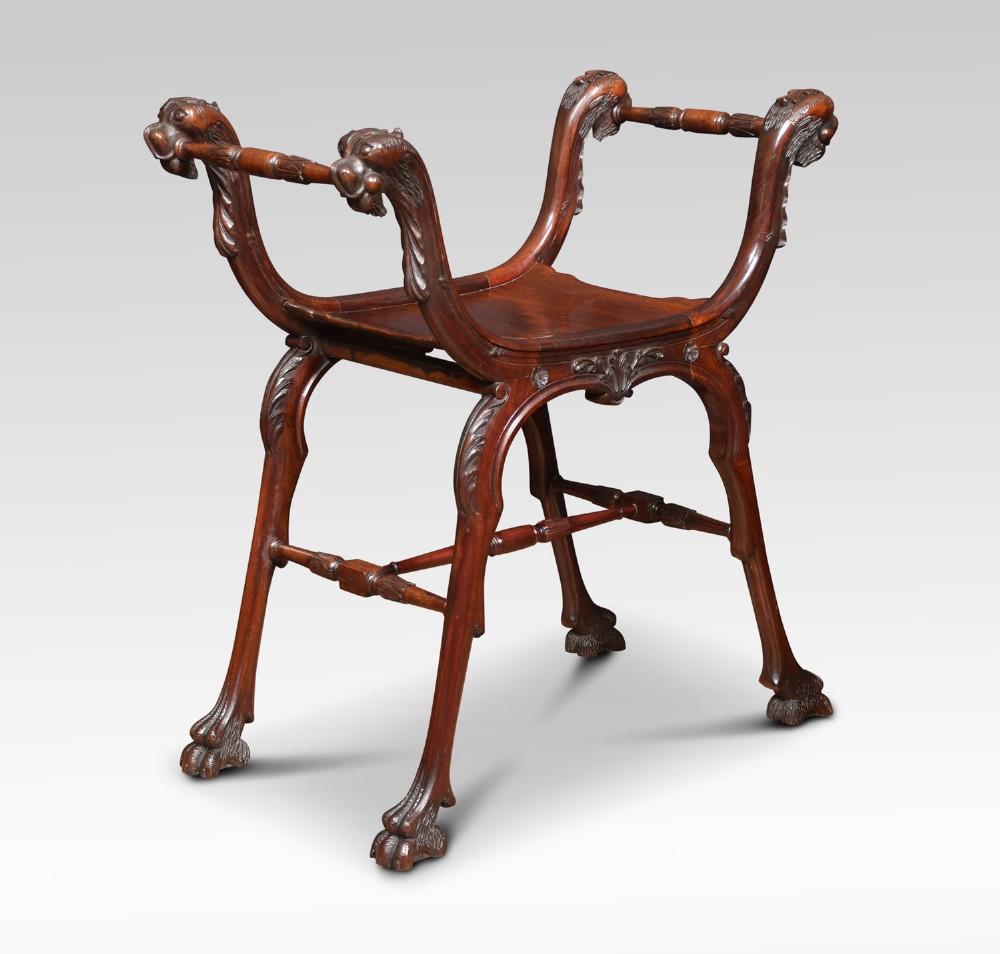 Mahogany X framed stool