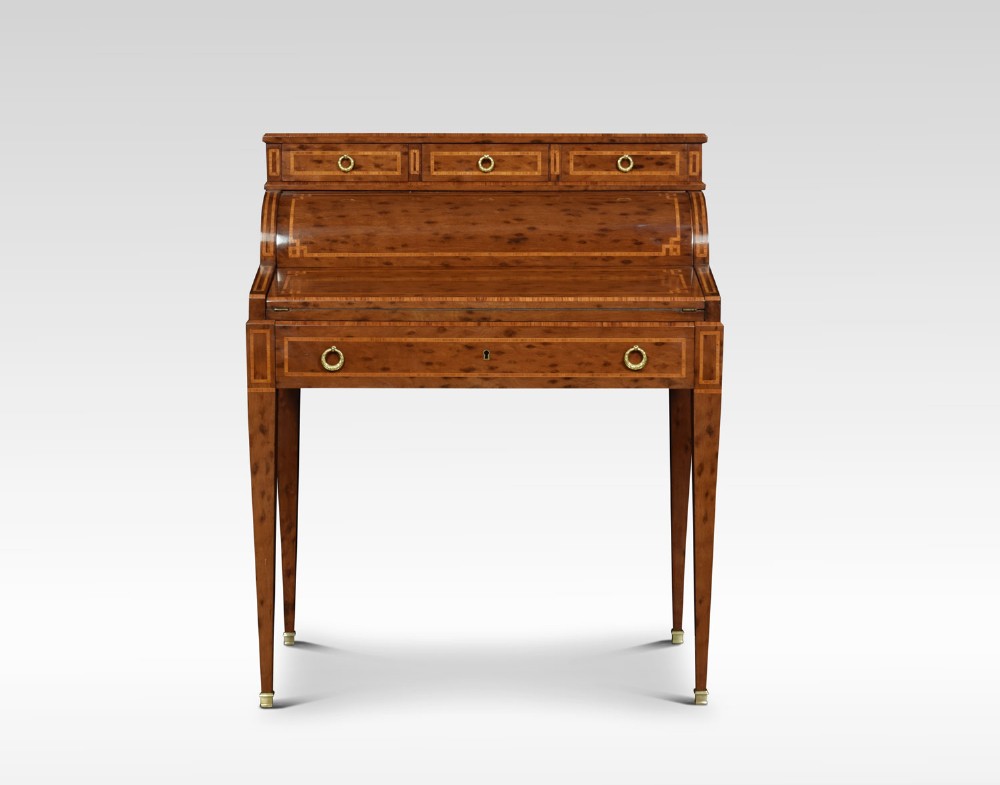 Mahogany cylinder top writing desk