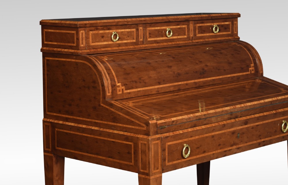 Mahogany cylinder top writing desk View V